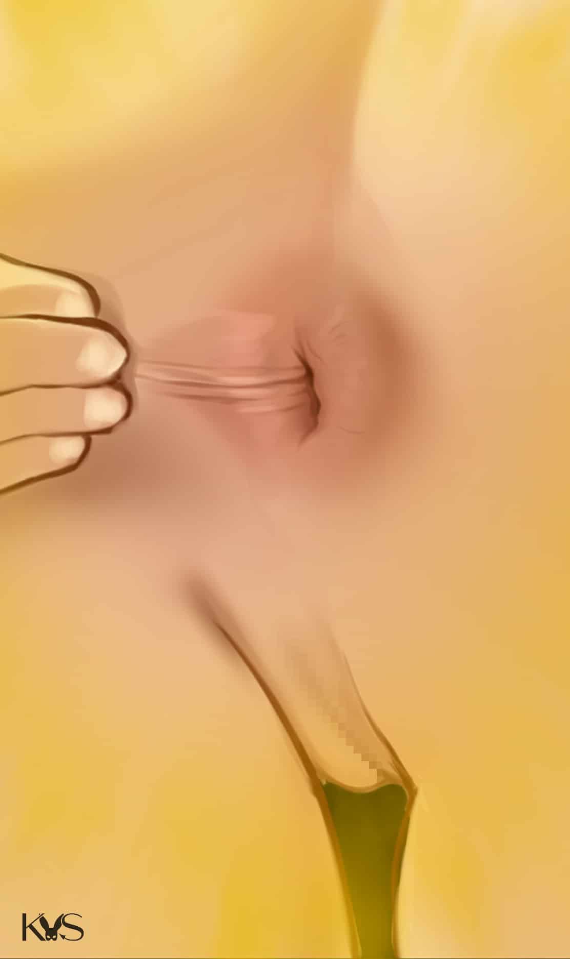 Close-up anatomical illustration representing the farting fetish sensory focus