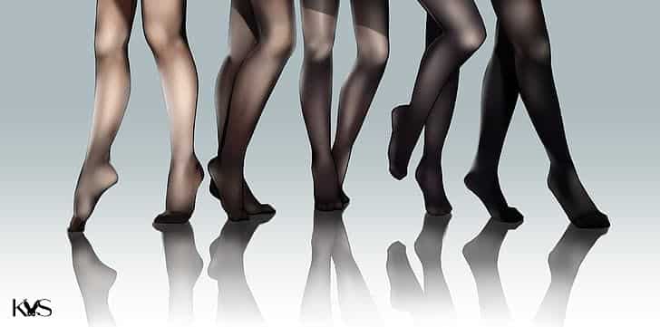 Different styles of hosiery that can factor into a pantyhose fetish